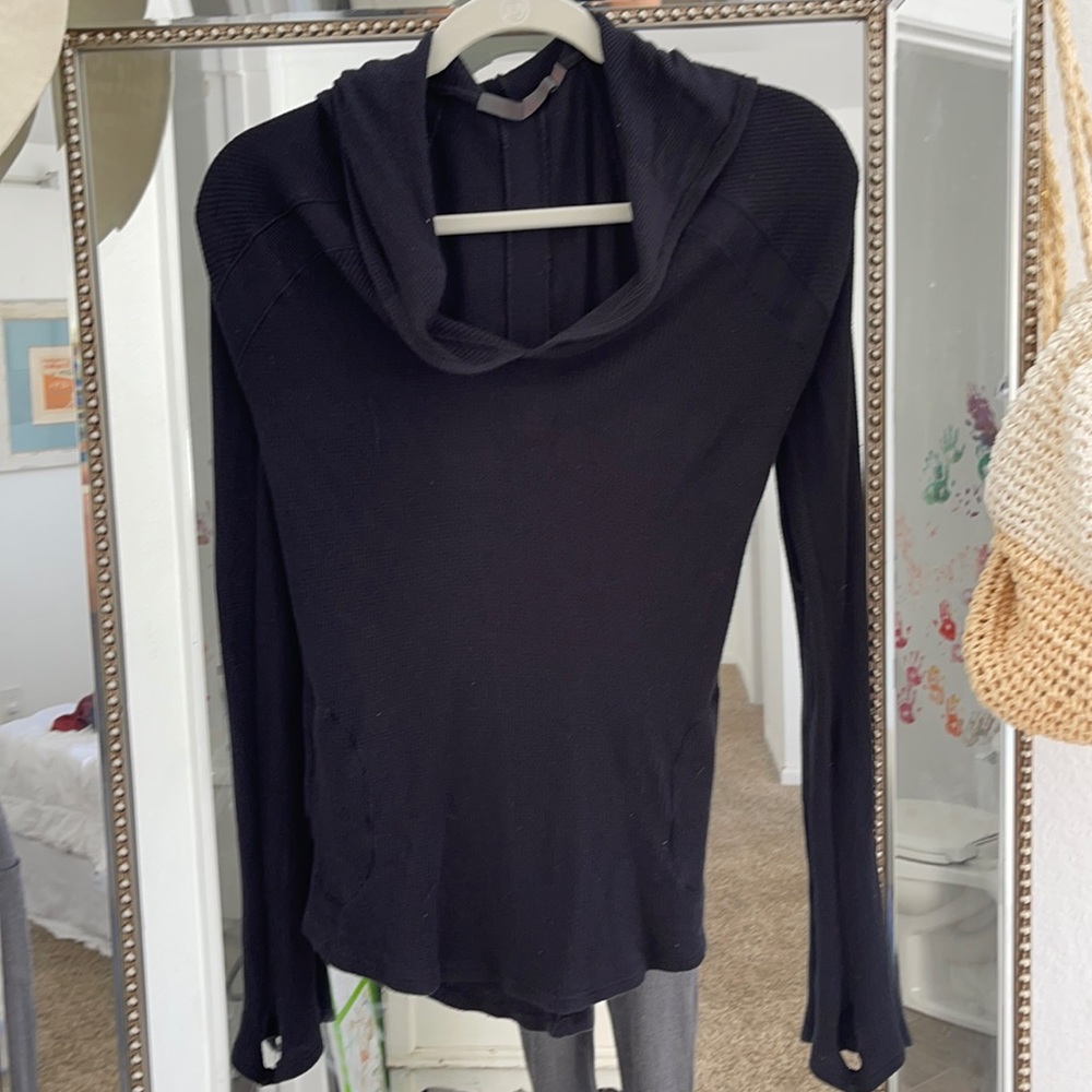 A light thermal black hoodie made in the USA